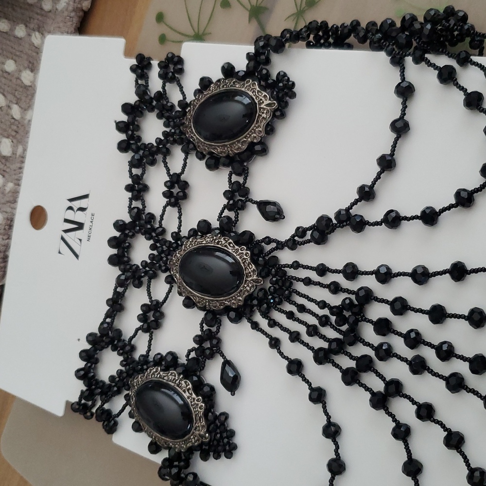 NWT Zara Victorian Goth Style Necklace Halloween - Catalog Only Item